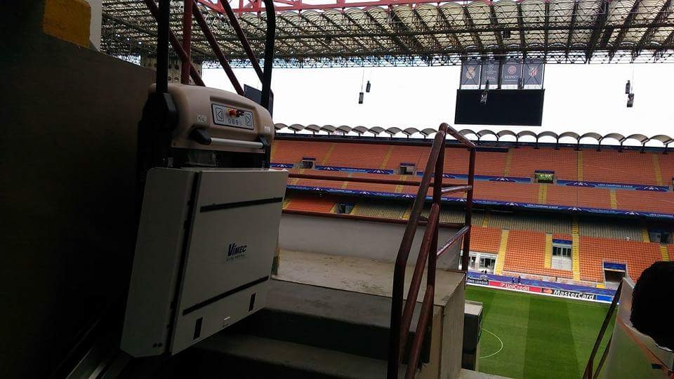 Una pedana V64 a San Siro